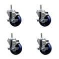 thumbnail image 1 of 3.5 Inch Solid Poly Swivel 7/16 Inch Grip Ring Stem Caster Set with Brake, 1 of 2