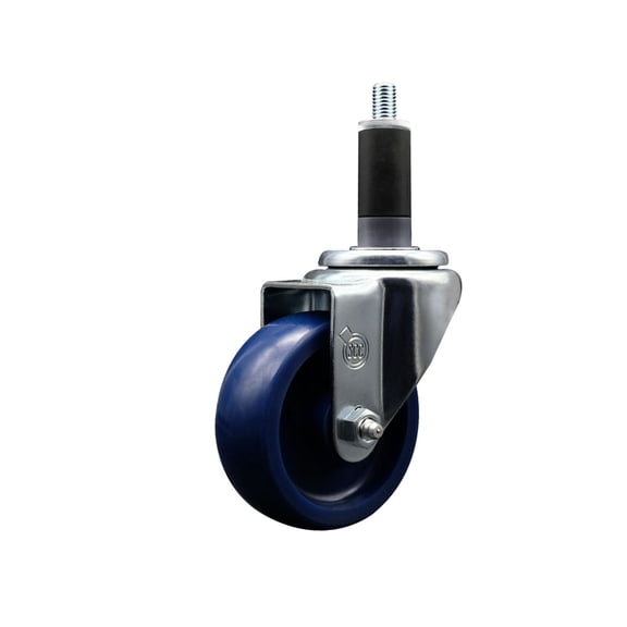 3.5 Inch Solid Poly Wheel Swivel 1-1/8 Inch Expanding Stem Caster SCC