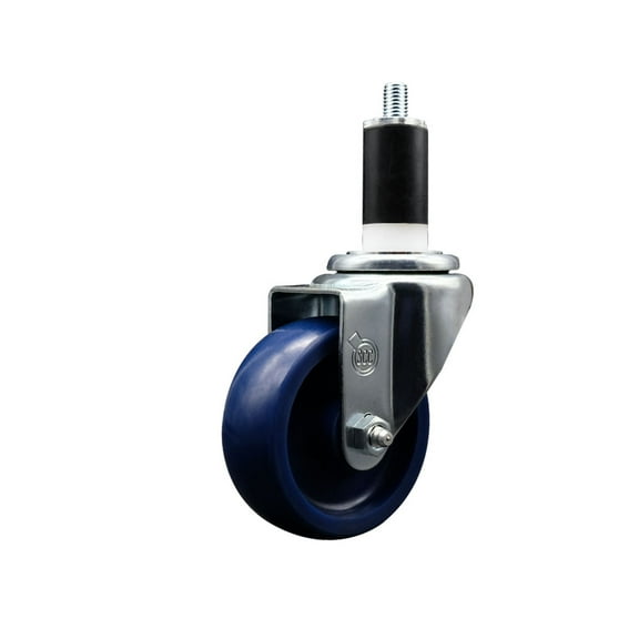 3.5 Inch Solid Poly Wheel Swivel 1-3/8 Inch Expanding Stem Caster SCC
