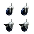 thumbnail image 1 of 3.5 Inch Solid Poly Wheel Swivel 5/8 Inch Threaded Stem Caster Set 2 Brakes, 1 of 2