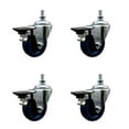 thumbnail image 1 of 3.5 Inch Solid Polyurethane 10MM Threaded Stem Caster Set with Brake, 1 of 2