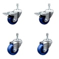 thumbnail image 1 of 3.5 Inch Solid Polyurethane Swivel 3/8 Inch Stem Caster Set 2 Total Lock Brake, 1 of 2