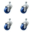 thumbnail image 1 of 3.5 Inch Solid Polyurethane Wheel Swivel 10mm Threaded Stem Caster Set SCC, 1 of 2
