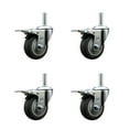 thumbnail image 1 of 3.5 Inch Thermo Rubber Swivel 5/8 Inch Threaded Stem Caster Set Total Lock Brake, 1 of 2