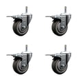 thumbnail image 1 of 3.5 Inch Thermo Rubber Swivel 7/16 Inch Stem Caster Set with Total Lock Brake, 1 of 2