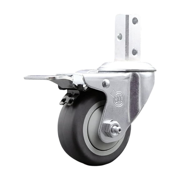 3.5 Inch Thermoplastic Rubber 3/4 Inch Square Stem Caster Total Lock Brake SCC
