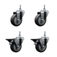 thumbnail image 1 of 3.5 Inch Thermoplastic Rubber 3/8 Inch Threaded Stem Caster Set 2 Brakes SCC, 1 of 2