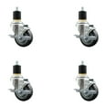 thumbnail image 1 of 3.5 Inch Thermo Rubber Swivel 1-7/8 Inch Expanding Stem Caster Set with Brake, 1 of 2