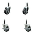 thumbnail image 1 of 3.5 Inch Thermo Rubber Swivel 3/4 Inch Expanding Stem Caster Set 2 Brakes, 1 of 2