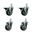 thumbnail image 1 of 3.5 Inch Thermoplastic Rubber Swivel 7/8 Inch Square Stem Caster Set 2 Brake SCC, 1 of 2