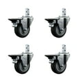 thumbnail image 1 of 3.5 Inch Thermoplastic Rubber Swivel 7/8 Inch Square Stem Caster Set with Brake, 1 of 2