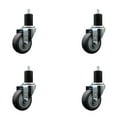 thumbnail image 1 of 3.5 Inch Thermo Rubber Wheel Swivel 1-3/4 Inch Expanding Stem Caster Set, 1 of 2