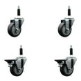 thumbnail image 1 of 3.5 Inch Thermo Rubber Wheel Swivel 7/8 Inch Expanding Stem Caster Set 2 Brakes, 1 of 2