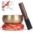 thumbnail image 1 of 3.5 Inch Tibetan Singing Bowl Set, Meditation Sound Bowl for Yoga, Handcrafted in Nepal, Chakra Healing, Mindfulness, and Stress Relief, 1 of 9