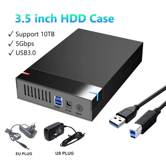 3.5 Inch To USB 3.0 HDD Case - External Hard Drive Enclosure, Data Transfer,HDD Box For PC And Laptop US PLUG
