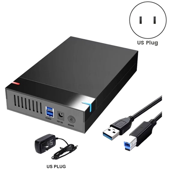 3.5 Inch to USB 3.0 HDD Case - External Hard Drive Enclosure, Data Transfer,HDD Box for PC and Laptop US PLUG