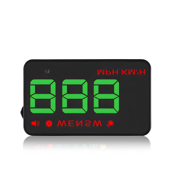 3.5 Inches HUD Display Head Up Display Dual Mode GPS Reflection Projection on Front Windshield with USB Connection for Car Green Light