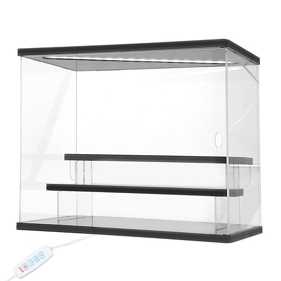 3/5 Layers Acrylic Display Case With LED Light Dust Proof Transparent Action Figure Display Box Versatile Easy Assembly Collectibles Display Case for Home Shop Use