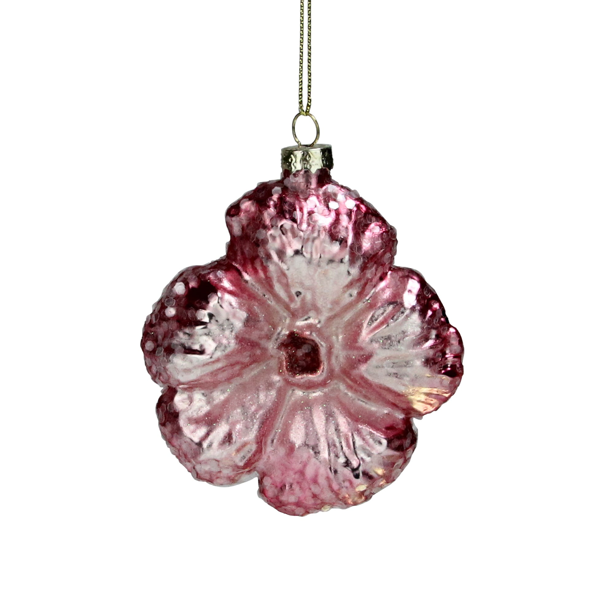 3.5" Light Pink Glass Flower Christmas Ornament - Walmart.com