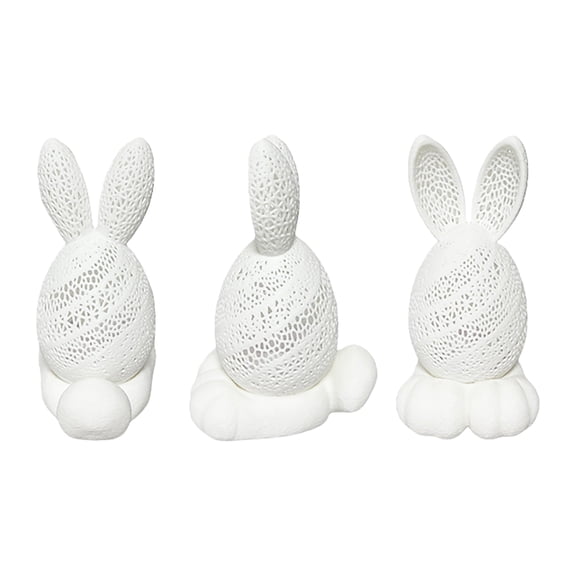 3.5" Light-Up Easter Bunny Ornament - Glowing Plastic Rabbit Figurine - Night Party Bedroom Nursery Decor - Spring Holiday Atmosphere Lamp Kids Gift Toy Seasonal Home Accent Supply