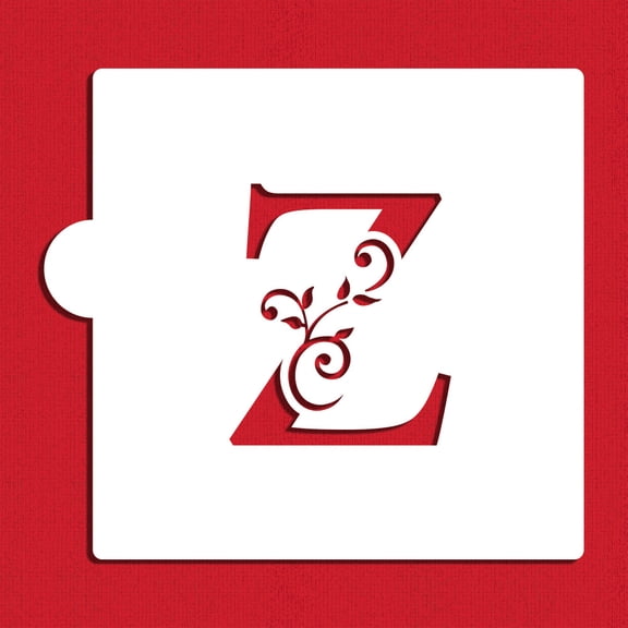 3.5" Ornate Monogram "Z" Cake Stencil | C1082Z by Designer Stencils | Cake Decorating Tools | Baking Stencils for Royal Icing, Airbrush, Dusting Powder | Reusable Plastic Food Grade Stencil