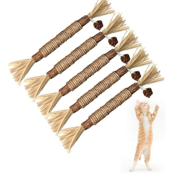 3/5 PCS Catnip Toys‖ Silvervine for Cats: Cute Cat & Kitten Toys for Indoor Cats Interactive‖ Cat & Kitten Teething Chew Toys for Aggressive Chewers‖ Silvervine Sticks Cat Dental Toy,8.6IN