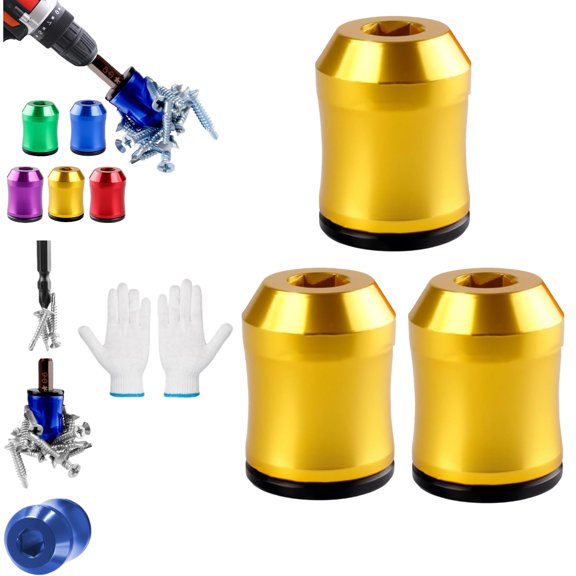 3/5 PCS Magnetic Screw Holder,Alloy Magnetizer & Demagnetizer Tool Set,Removable Screwdriver Head Magnetic Ring for DIY Repair