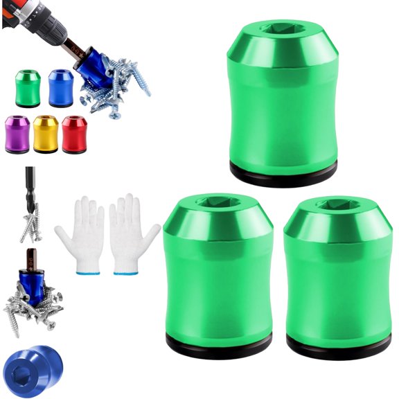 3/5 PCS Magnetic Screw Holder,Alloy Magnetizer & Demagnetizer Tool Set,Removable Screwdriver Head Magnetic Ring for DIY Repair