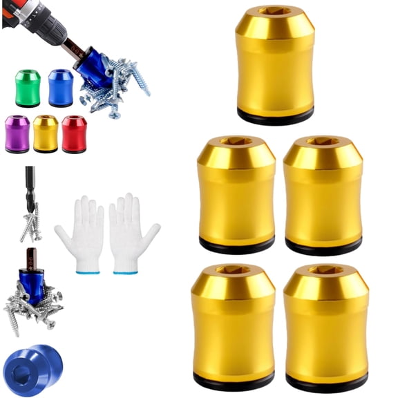 3/5 PCS Magnetic Screw Holder,Alloy Magnetizer & Demagnetizer Tool Set,Removable Screwdriver Head Magnetic Ring for DIY Repair
