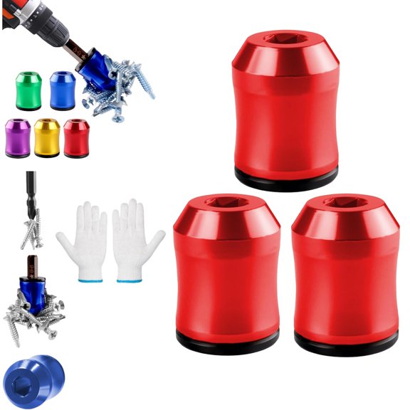 3/5 PCS Magnetic Screw Holder,Alloy Magnetizer & Demagnetizer Tool Set,Removable Screwdriver Head Magnetic Ring for DIY Repair