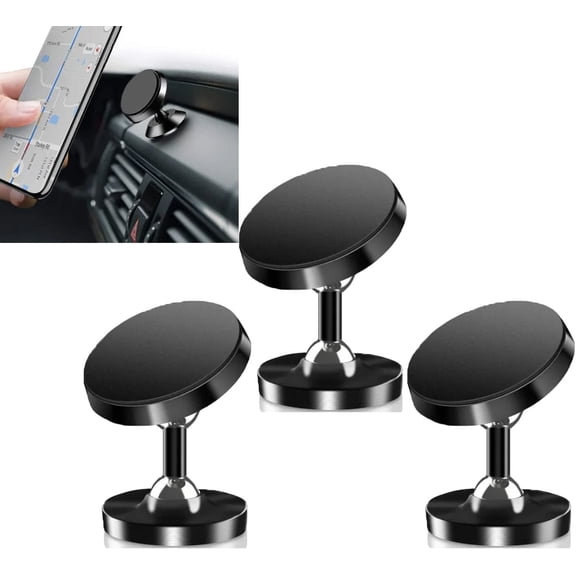 3/5 Pack Magnetix 360 - Magnetic 360 Phone Mountm,Magnetic Phone Mount,Magnetic Phone Holder for Car,Phone Mount for Car,Universal Dashboard car Mount Fits All Smartphones (3 Pack#Black)