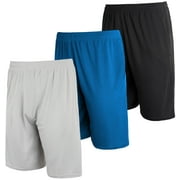 3-Pack Men's Mesh Active Athletic Performance Shorts with Pockets