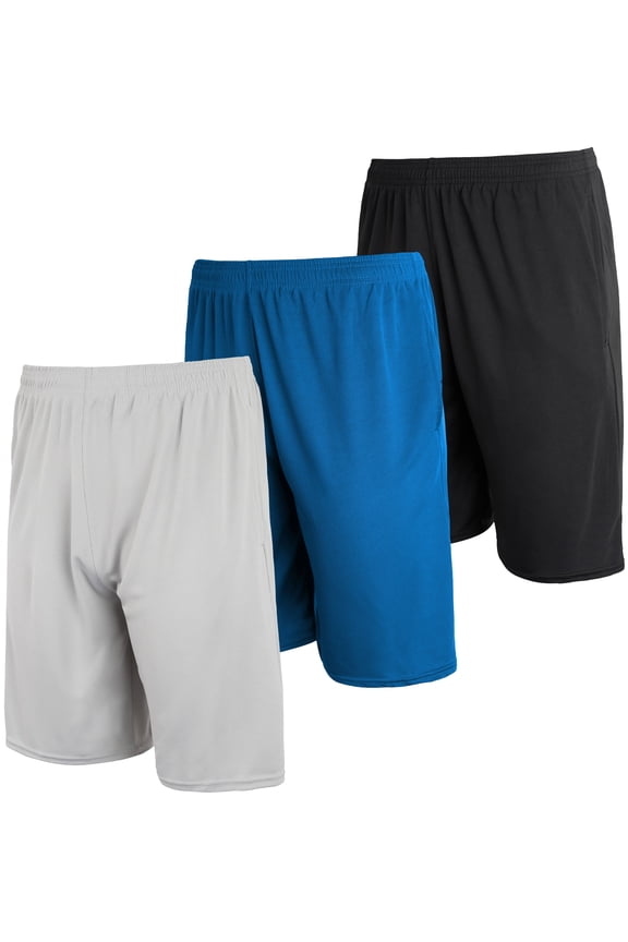 3 & 5 Pack: Men's Mesh Athletic Performance Gym Shorts with Pockets (S-3X)