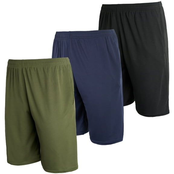 3 & 5 Pack: Men's Mesh Athletic Performance Gym Shorts with Pockets (S-3X)