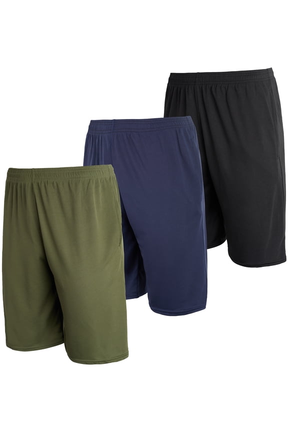 3 & 5 Pack: Men's Mesh Athletic Performance Gym Shorts with Pockets (S-3X)