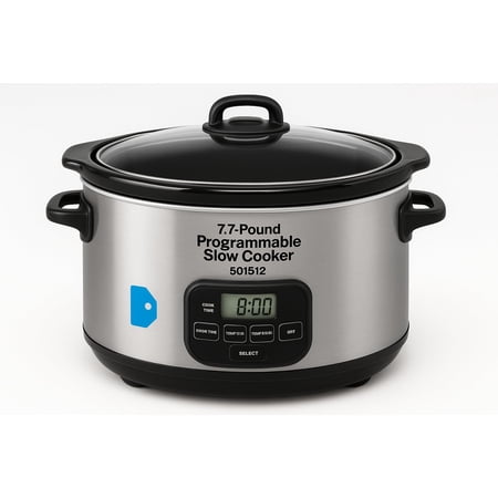 3.5-Quart (Over 7 lbs) Programmable Slow Cooker with Digital Timer, Adjustable Temperature Settings, Easy-Clean Removable Stoneware, and Keep-Warm Function for Family Meals and Entertaining 501512
