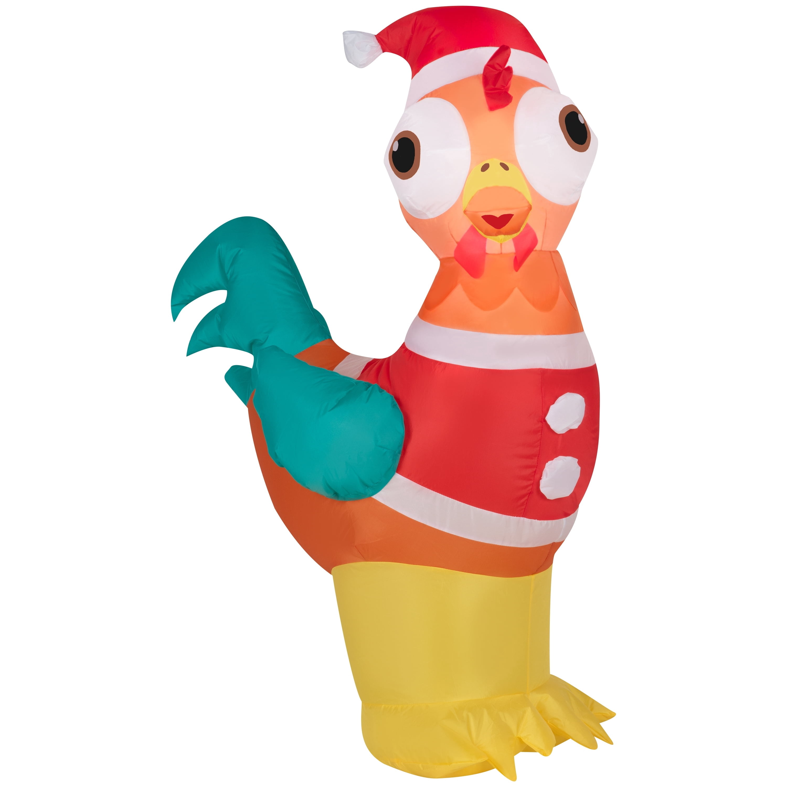 Multicolor Rooster in Santa Suit Christmas Airblown Yard Inflatable, 3.5', by Holiday Time