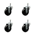 thumbnail image 1 of 3.5 Soft Rubber Wheel Swivel 7/16 Inch Grip Ring Stem Caster Set Service Caster, 1 of 2
