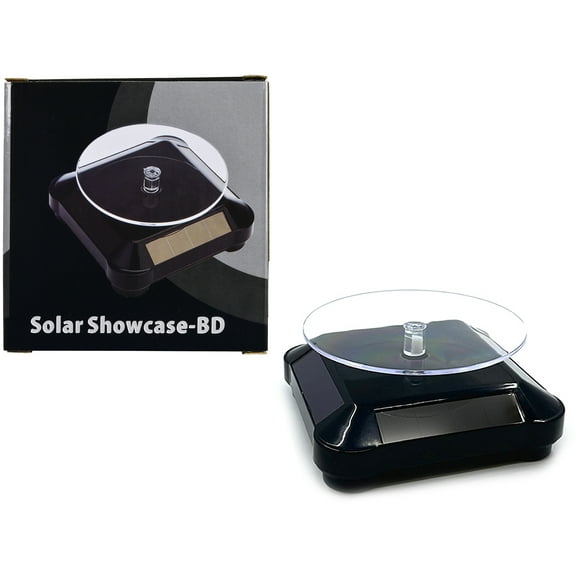 3.5" Solar Rotating Display Stand with Black Base for 1/64 Scale Model Cars