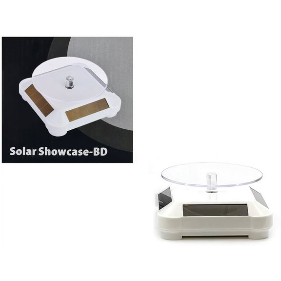 3.5 Solar Rotating Display Stand with White Base for 1/64 Scale Model Cars