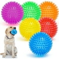 thumbnail image 1 of 3.5” Squeaky Dog Toy Balls (6 Colors) Puppy Chew Toys for Teething, BPA Free Non-Toxic, Spikey Dog Balls for Medium, Large & Small Dogs, Durable Toys for Aggressive Chewers, 1 of 7