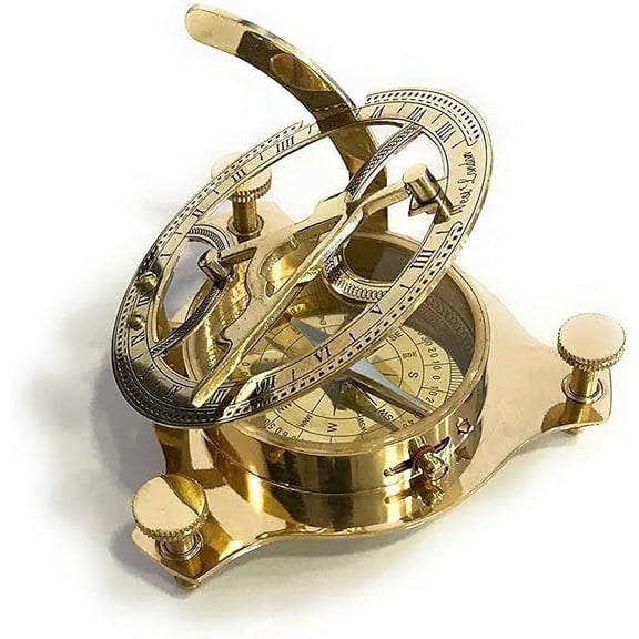 3.5" Sundial Compass - Solid Brass Sun Dial Rustic Vintage Home Decor Gifts