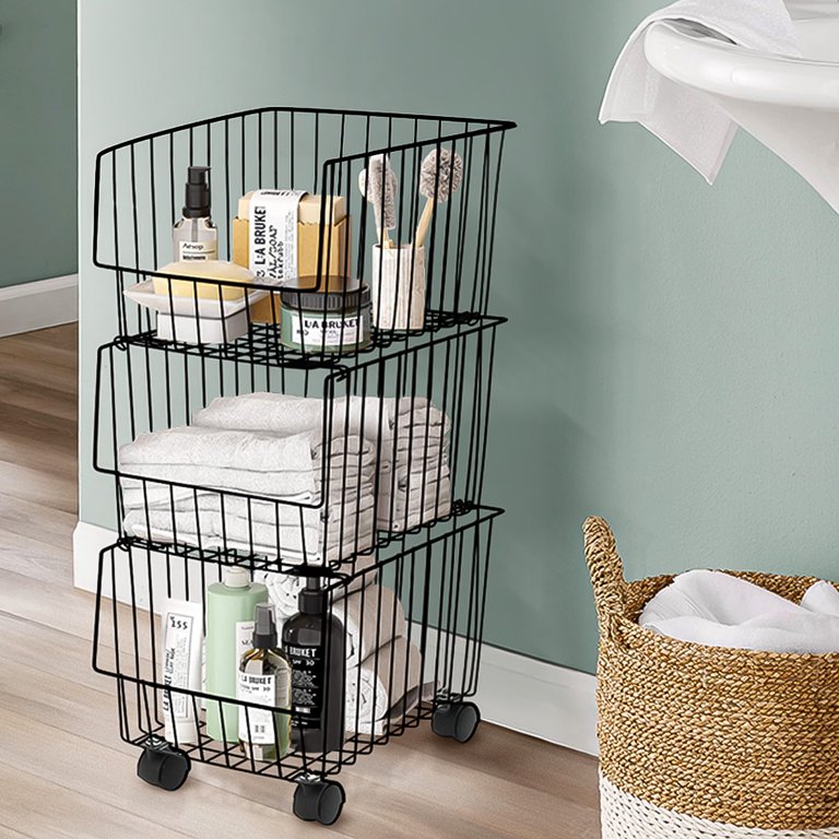 Stackable Kitchen Fruit Vegetable Storage Basket Rack Pantry