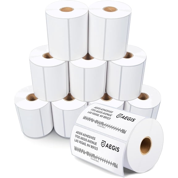 3.5" X 1.5" Direct Thermal Labels (9000 Count, 10 Rolls) - Inventory Barcode Stickers, SKU Labels, and Shelf Identification - Compatible with Zebra and Printers