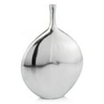 thumbnail image 1 of 3.5" X 11.5" X 16" Silver Aluminum Large Long Neck Disc Vase, 1 of 4