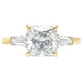 thumbnail image 1 of 3.5 ct Asscher Cut Real Genuine Natural Diamond SI1-SI2 I-J 14K Yellow Gold Three-Stone Promise Wedding Statement Engagement Designer Ring size 8, 1 of 7