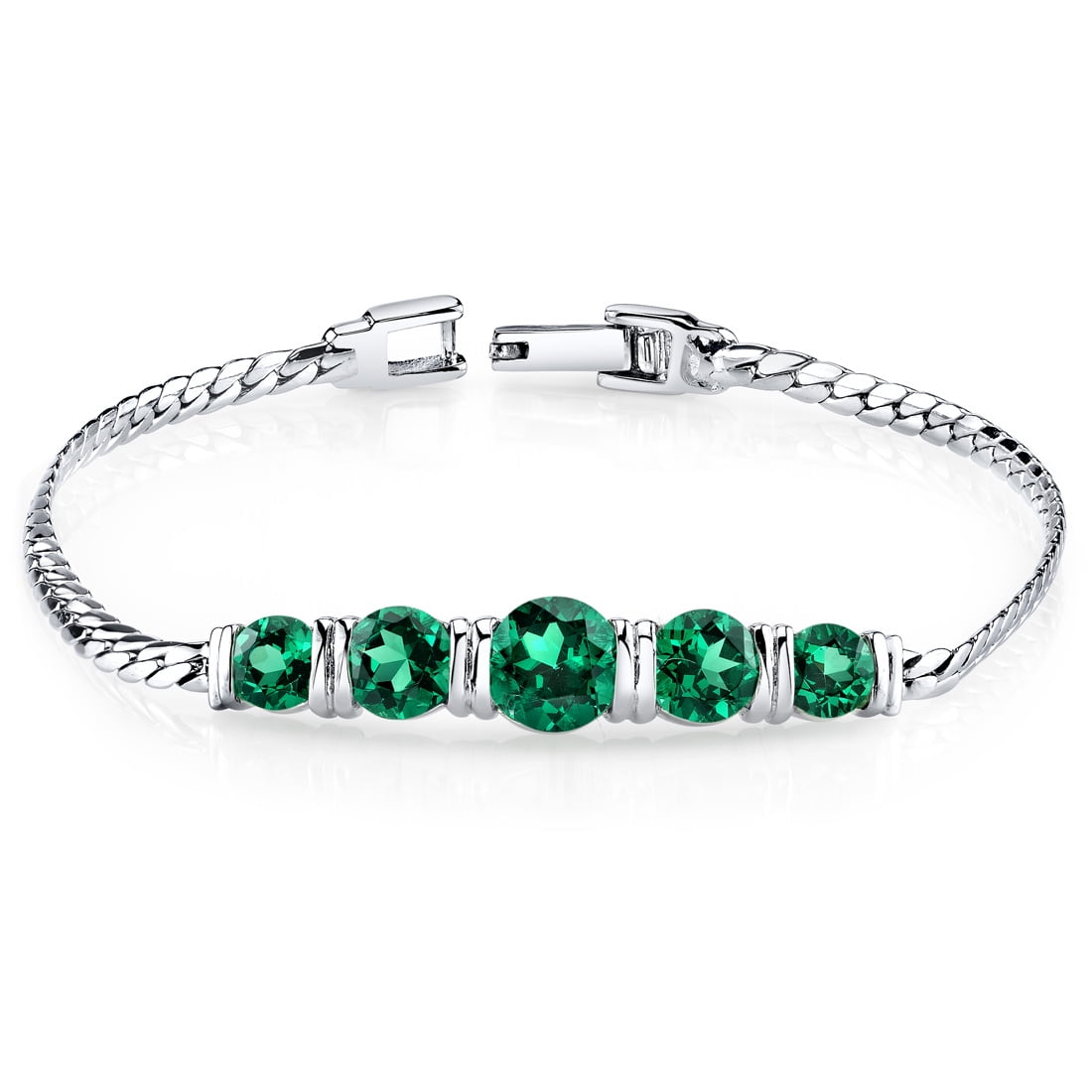 Sterling Silver May Birthstone Bracelet - Emerald - The Perfect Keepsake  Gift
