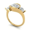 thumbnail image 1 of 3.5 ct round cut clear Zircon 14k yellow gold 3 stone Bridal Wedding Engagement Promise Anniversary Ring for Women size 9.75, 1 of 7