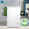 thumbnail image 1 of 3.5 cu.ft Chest Freezer with Removable Storage Basket, Top Open Door Freezing Machine for Home and Kitchen/Dorm/Bar/Office, 1 of 8
