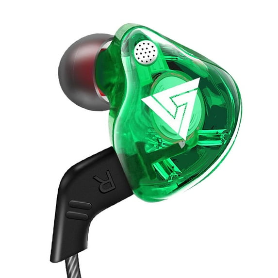 3.5 earplugs with Microphone to Headphones with Over Ear Hooks Wrapped in Headphones for Exercising Gym - Green